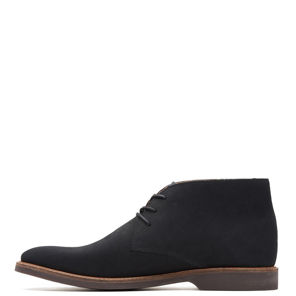 CLARKS</br>Ανδρικά Μποτάκια Μαύρο Δέρμα Nubuck ATTICUS LIMIT Clarks