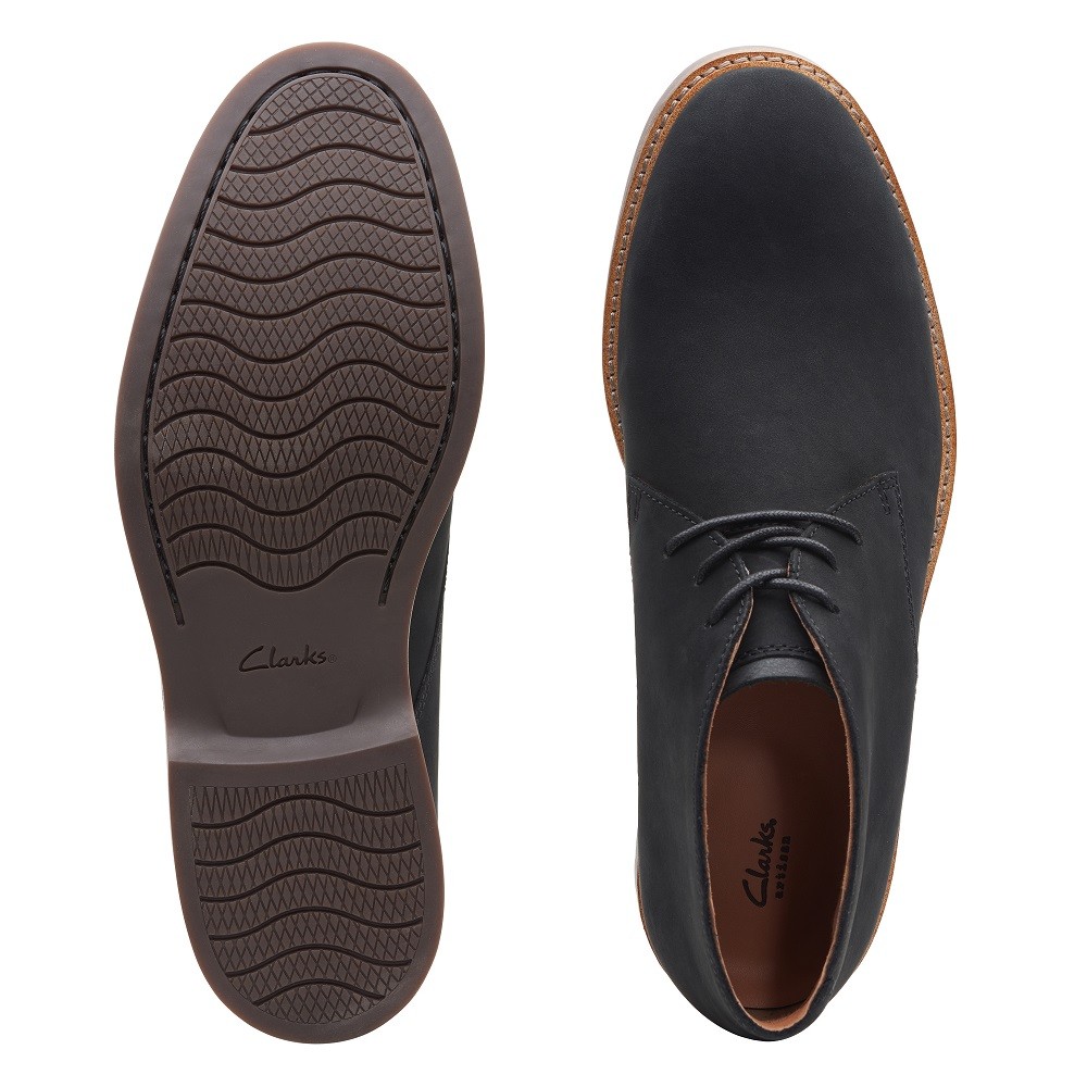 CLARKS</br>Ανδρικά Μποτάκια Μαύρο Δέρμα Nubuck ATTICUS LIMIT Clarks