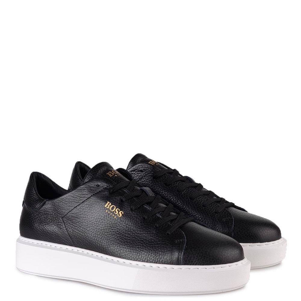 BOSS</br>Ανδρικά Sneakers Μαύρο Δέρμα B5720 TUMBLE Boss BOSS</br>Ανδρικά Sneakers Μαύρο Δέρμα B5720 TUMBLE Boss