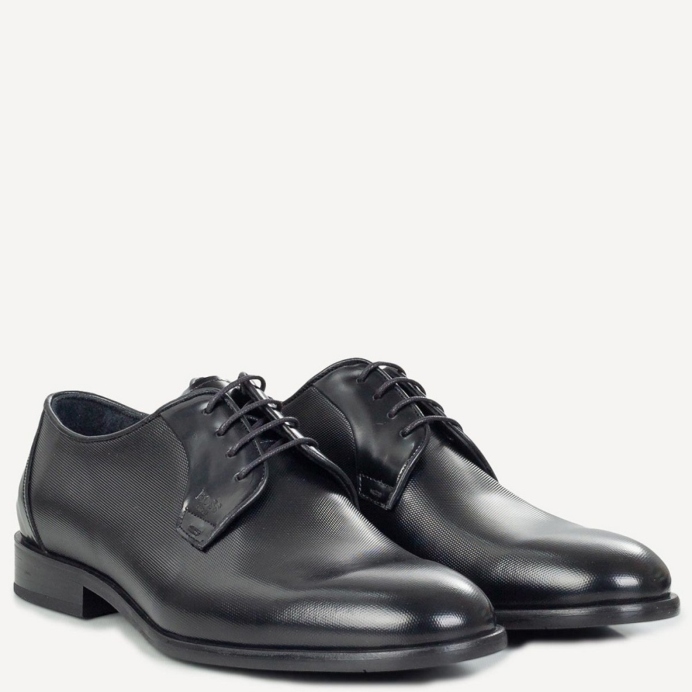 BOSS</br>Ανδρικά Δετά Παπούτσια Μαύρο Δέρμα B7733 POINT Boss BOSS</br>Ανδρικά Δετά Παπούτσια Μαύρο Δέρμα B7733 POINT Boss