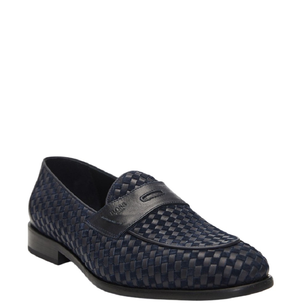 BOSS</br>Ανδρικά Μοκασίνια/Loafers Μπλε Δέρμα B7744 WOVEN Boss BOSS</br>Ανδρικά Μοκασίνια/Loafers Μπλε Δέρμα B7744 WOVEN Boss