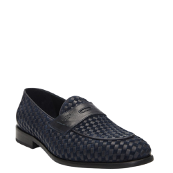 Ανδρικά Μοκασίνια/Loafers Μπλε Δέρμα B7744 WOVEN Boss