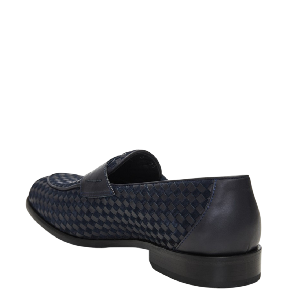 BOSS</br>Ανδρικά Μοκασίνια/Loafers Μπλε Δέρμα B7744 WOVEN Boss BOSS</br>Ανδρικά Μοκασίνια/Loafers Μπλε Δέρμα B7744 WOVEN Boss