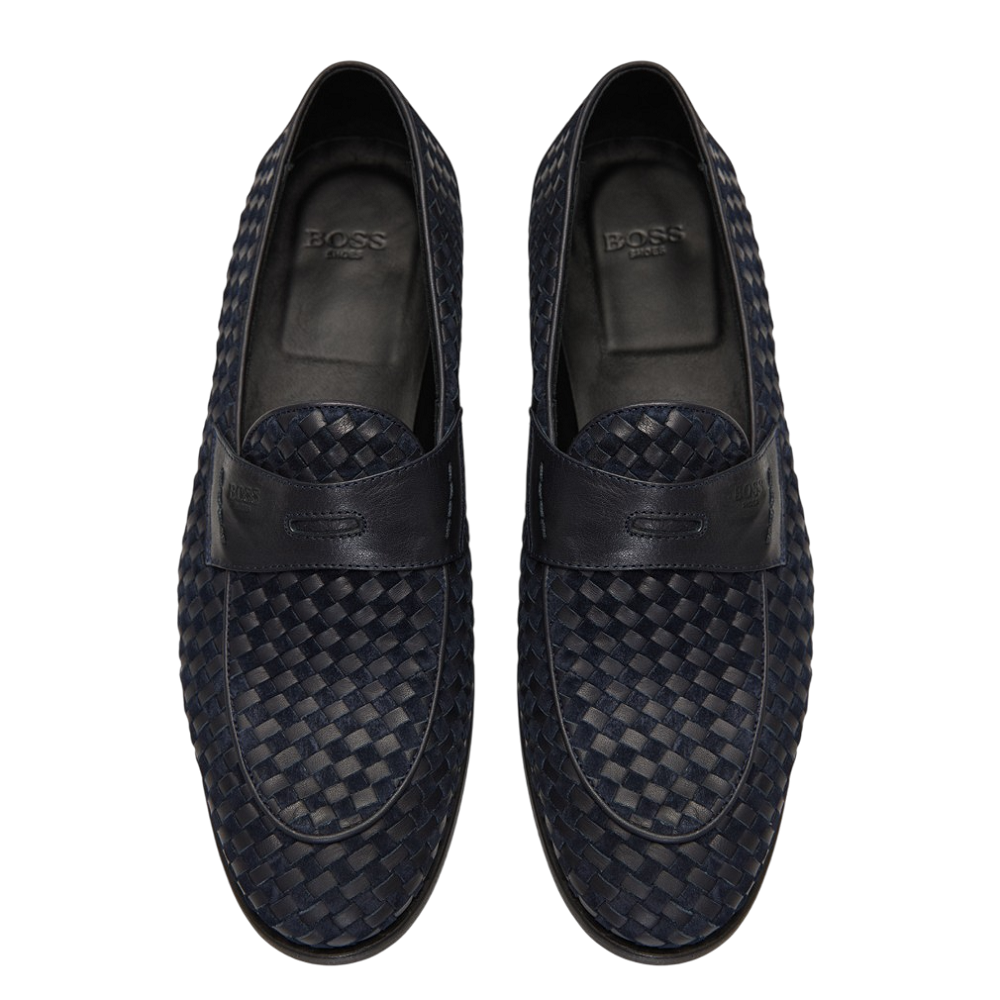 BOSS</br>Ανδρικά Μοκασίνια/Loafers Μπλε Δέρμα B7744 WOVEN Boss BOSS</br>Ανδρικά Μοκασίνια/Loafers Μπλε Δέρμα B7744 WOVEN Boss