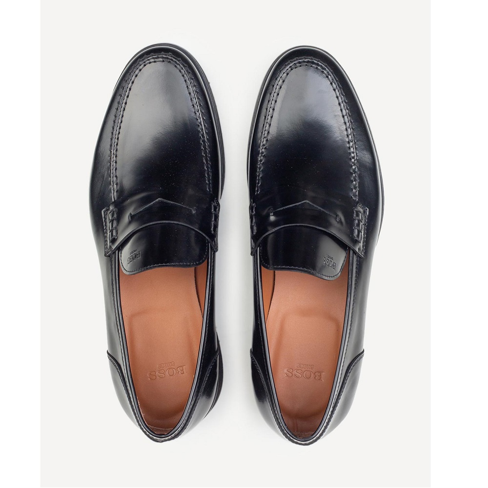 BOSS</br>Ανδρικά Μοκασίνια/Loafers Μαύρο Δέρμα B7745 BERGAMO Boss BOSS</br>Ανδρικά Μοκασίνια/Loafers Μαύρο Δέρμα B7745 BERGAMO Boss