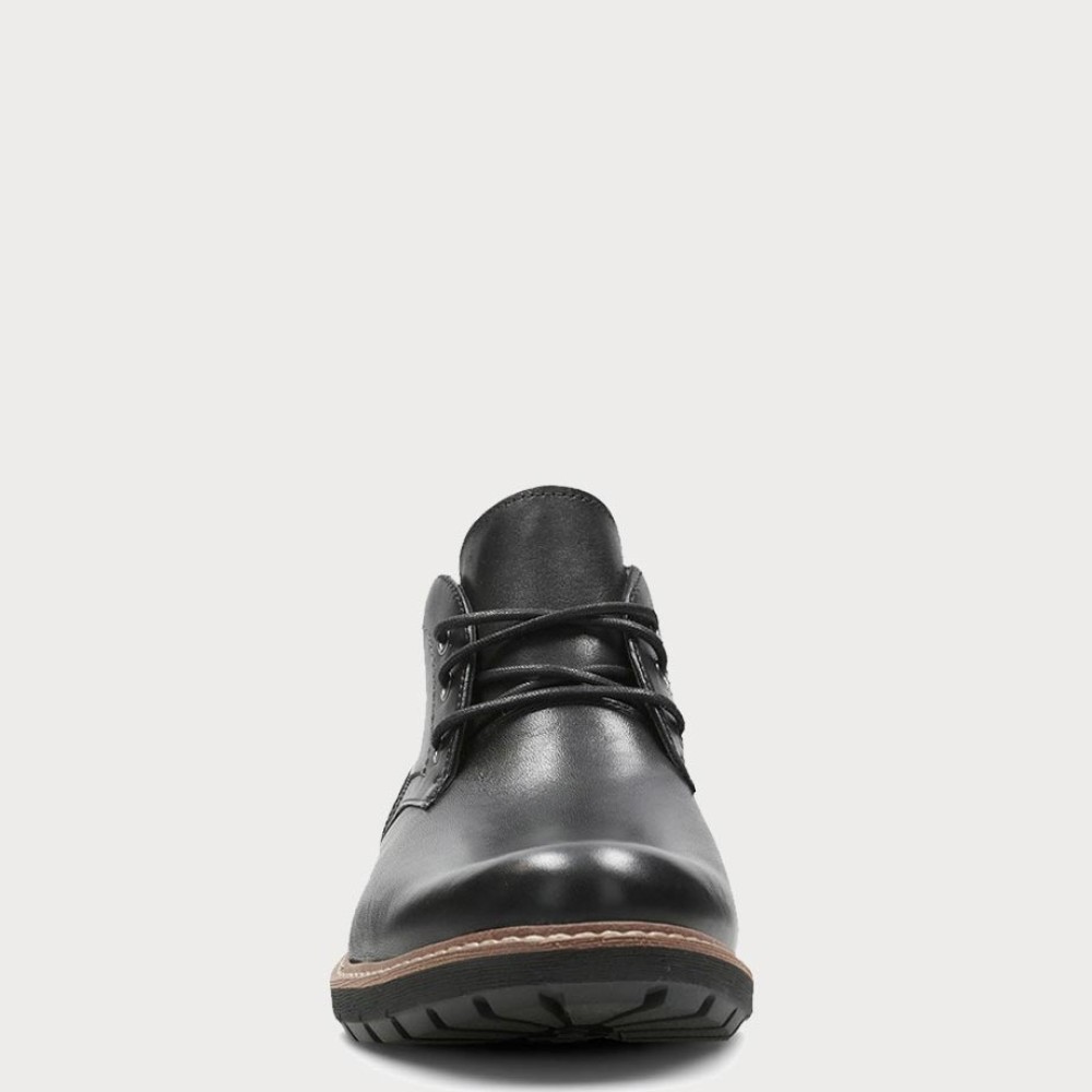 CLARKS</br>Ανδρικά Μποτάκια Μαύρο Δέρμα BATCOMBE LO Clarks