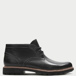 Ανδρικά Μποτάκια Μαύρο Δέρμα BATCOMBE LO Clarks
