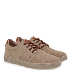 Ανδρικά Δετά Παπούτσια Μπεζ Nubuck/Ταμπά Στάμπα BERLIN-2026 Renato Garini