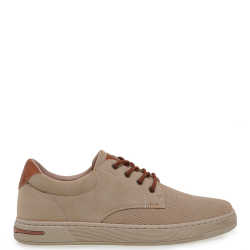 Ανδρικά Δετά Παπούτσια Μπεζ Nubuck/Ταμπά Στάμπα BERLIN-2026 Renato Garini