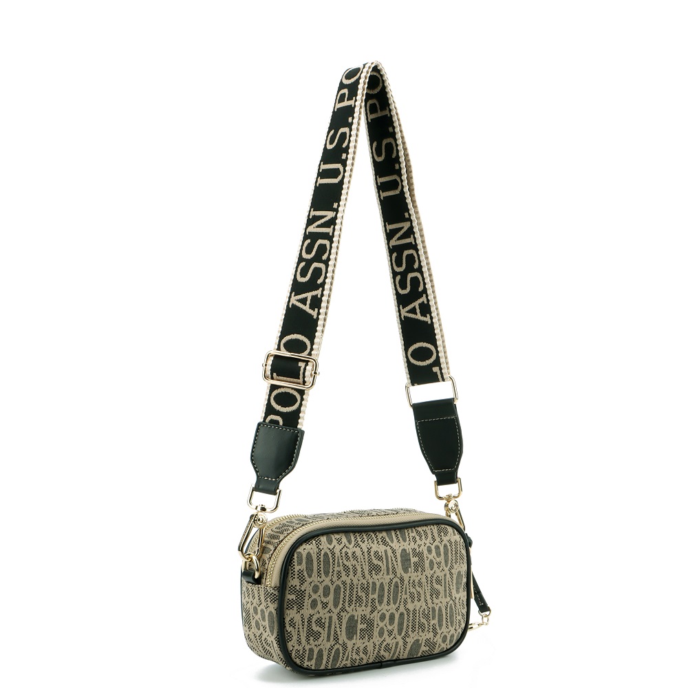 U.S. POLO ASSN.</br>U.S. Polo Assn. JACQUARD BEUJG9133WZC-000 Γυναικεία Τσάντα Crossbody Μπεζ/Μαύρο
