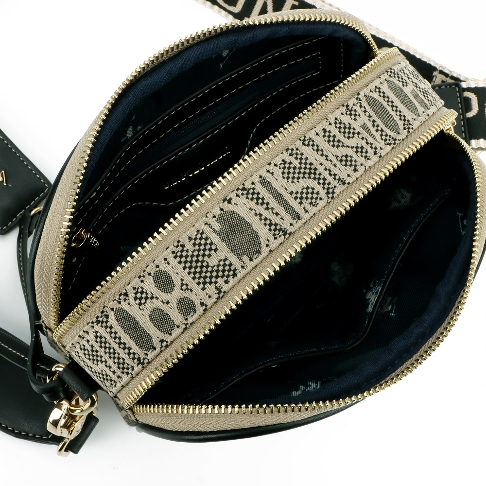 U.S. POLO ASSN.</br>U.S. Polo Assn. JACQUARD BEUJG9133WZC-000 Γυναικεία Τσάντα Crossbody Μπεζ/Μαύρο