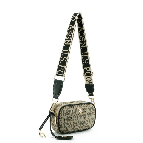 U.S. Polo Assn. JACQUARD BEUJG9133WZC-000 Γυναικεία Τσάντα Crossbody Μπεζ/Μαύρο