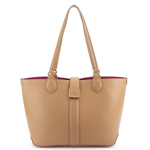 U.S. Polo Assn. MARGARET BEUMF9044WVP-418 Γυναικεία Τσάντα Shopping Μπεζ