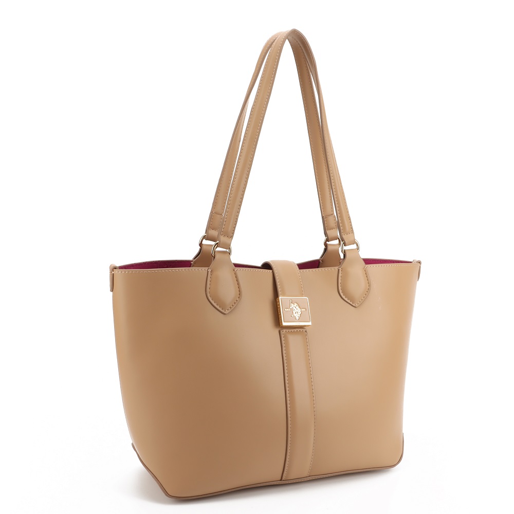 U.S. POLO ASSN.</br>U.S. Polo Assn. MARGARET BEUMF9044WVP-418 Γυναικεία Τσάντα Shopping Μπεζ
