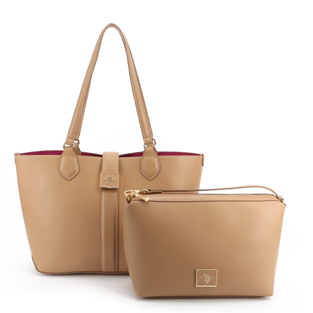 U.S. POLO ASSN.</br>U.S. Polo Assn. MARGARET BEUMF9044WVP-418 Γυναικεία Τσάντα Shopping Μπεζ