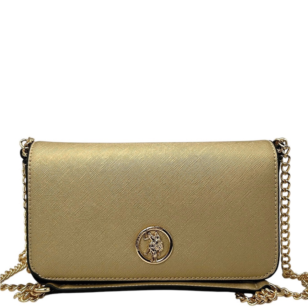 U.S. POLO ASSN.</br>Γυναικεία Τσάντα Χιαστή Χρυσό BEUQC6456WVP-904 CEREMONY U.s. Polo Assn
