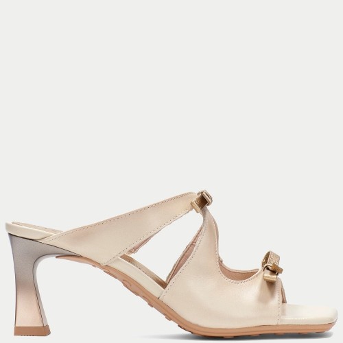 Hispanitas BHV264701 Γυναικεία Mules Εκρού/Χρυσό Δέρμα