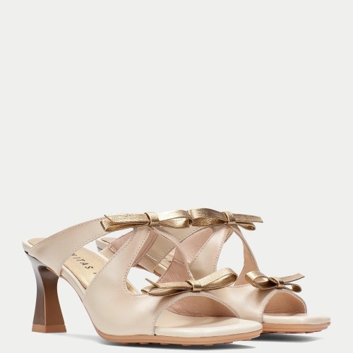 Hispanitas BHV264701 Γυναικεία Mules Εκρού/Χρυσό Δέρμα Hispanitas BHV264701 Γυναικεία Mules Εκρού/Χρυσό Δέρμα