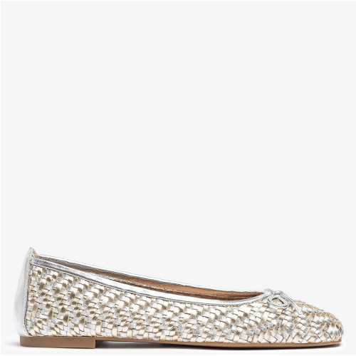 Γυναικείες Μπαλαρίνες Χρυσό/Ασημί Δέρμα BIENZA Unisa Γυναικείες Μπαλαρίνες Χρυσό/Ασημί Δέρμα BIENZA Unisa