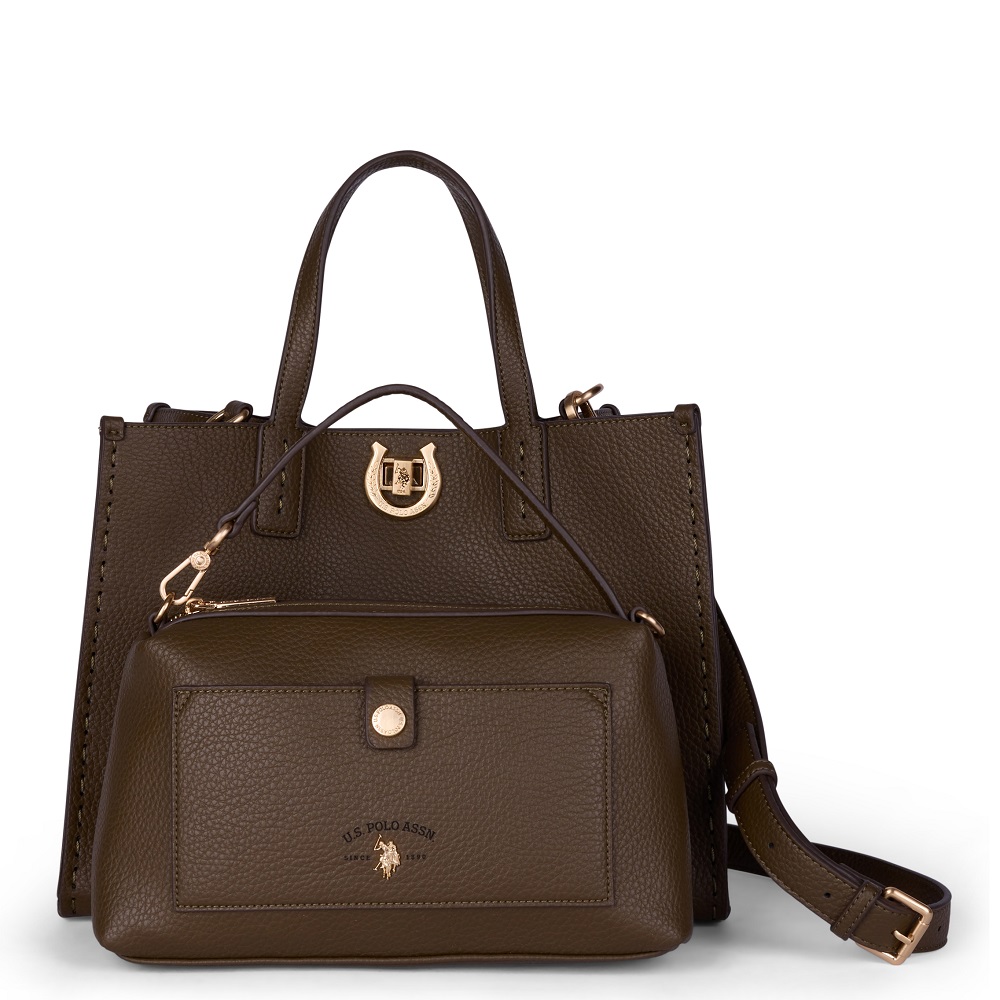 U.S. POLO ASSN.</br>U.S. Polo Assn. BIUOM8869WVP-YS1 MIDDLETON Γυναικεία Διπλή Τσάντα Χειρός/Ώμου Χακί