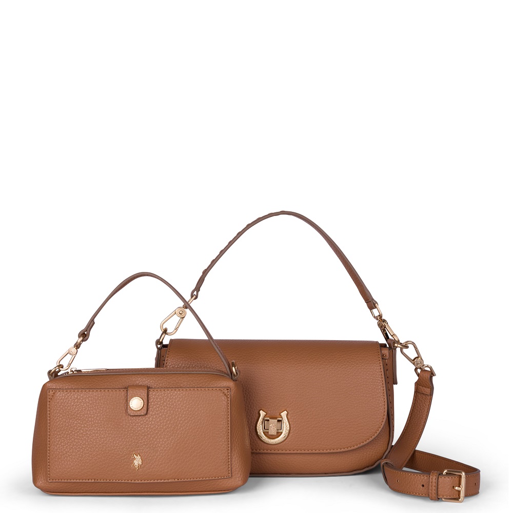 U.S. POLO ASSN.</br>U.S. Polo Assn. BIUOM8871WVP-512 MIDDLETON Γυναικεία Διπλή Τσάντα Ώμου Κάμελ