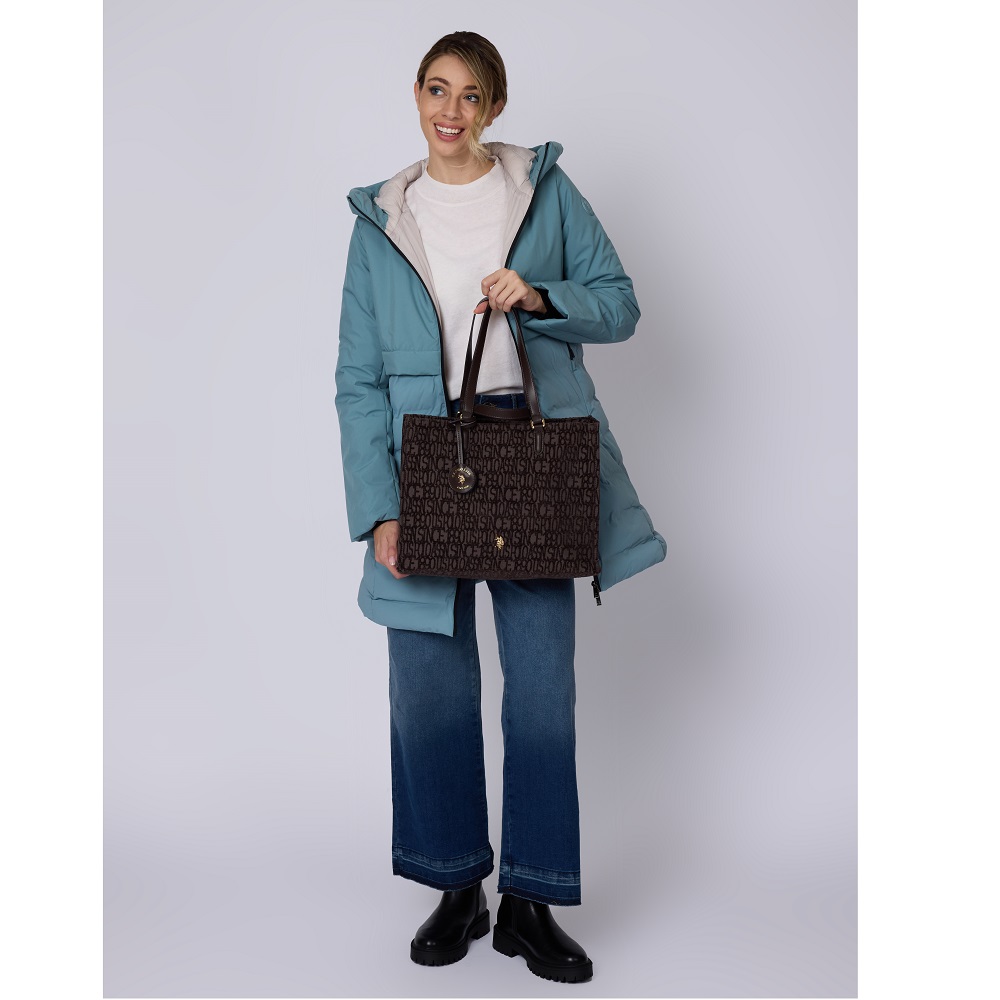 U.S. POLO ASSN.</br>U.S. Polo Assn. BIUJG8912WU7-511 JACQUARD Γυναικεία Τσάντα Ώμου Καφέ