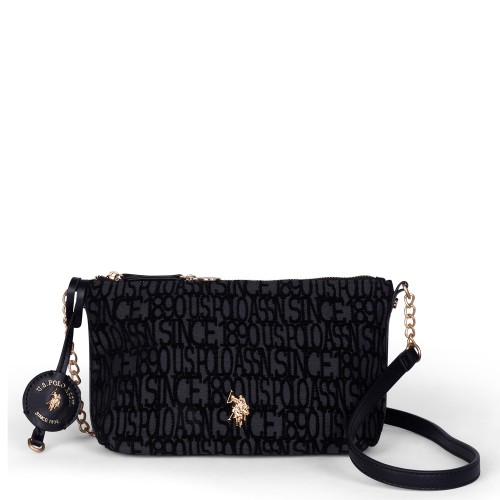 U.S. Polo Assn. BIUJG8916WU7-000 JACQUARD Γυναικεία Τσάντα Χιαστή Μαύρο