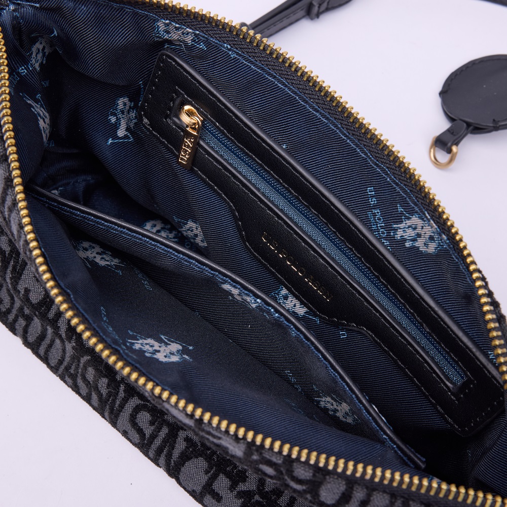 U.S. POLO ASSN.</br>U.S. Polo Assn. BIUJG8916WU7-000 JACQUARD Γυναικεία Τσάντα Χιαστή Μαύρο