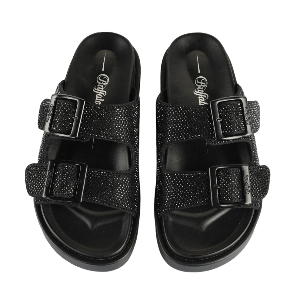 BUFFALO</br>Γυναικείες Παντόφλες Μαύρες SOL ARI GLAM BN16022411 Buffalo