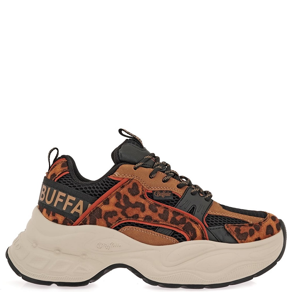 BUFFALO</br>Buffalo YUNO BNPD00016355 Γυναικεία Sneakers Ταμπά/Μαύρο Λεοπάρ BUFFALO</br>Buffalo YUNO BNPD00016355 Γυναικεία Sneakers Ταμπά/Μαύρο Λεοπάρ