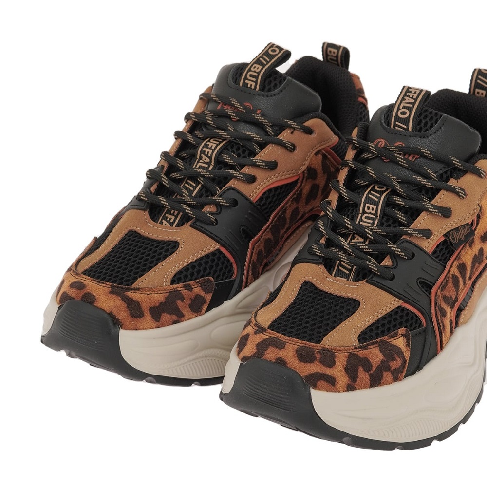 BUFFALO</br>Buffalo YUNO BNPD00016355 Γυναικεία Sneakers Ταμπά/Μαύρο Λεοπάρ BUFFALO</br>Buffalo YUNO BNPD00016355 Γυναικεία Sneakers Ταμπά/Μαύρο Λεοπάρ