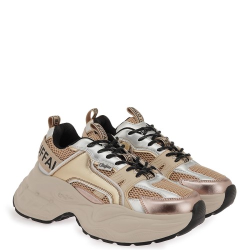 Buffalo YUNO BNPD00016356 Γυναικεία Sneakers Μπεζ/Ασημί