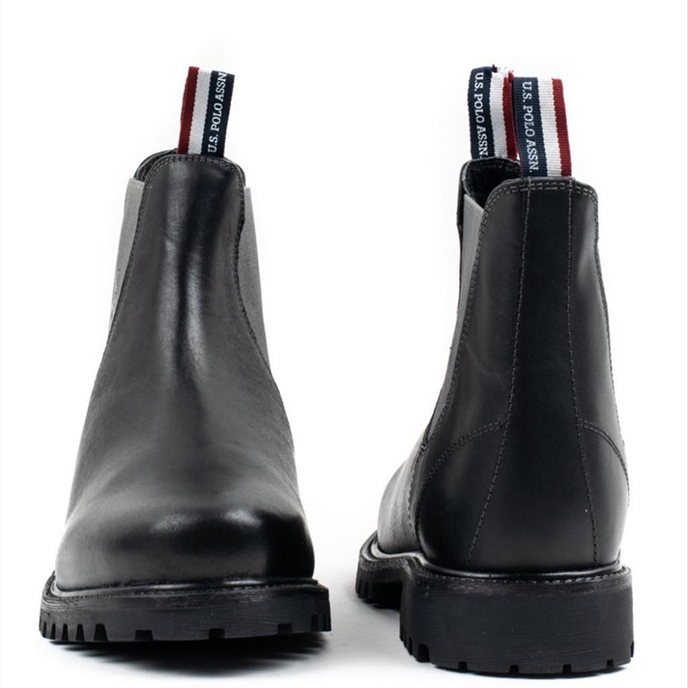 U.S. POLO ASSN.</br>Ανδρικά Μποτάκια Μαύρο Δέρμα Chelsea BORAL002-LTH-BLK U.S. Polo Assn.