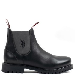 Ανδρικά Μποτάκια Μαύρο Δέρμα Chelsea BORAL002-LTH-BLK U.S. Polo Assn.