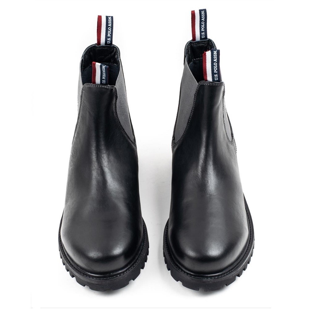 U.S. POLO ASSN.</br>Ανδρικά Μποτάκια Μαύρο Δέρμα Chelsea BORAL002-LTH-BLK U.S. Polo Assn.