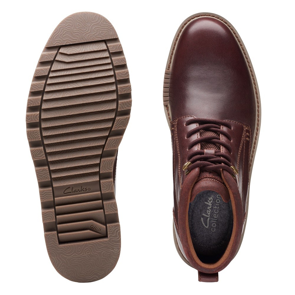 CLARKS</br>Ανδρικά Μποτάκια Καφέ Δέρμα BARNES LACE Clarks CLARKS</br>Ανδρικά Μποτάκια Καφέ Δέρμα BARNES LACE Clarks