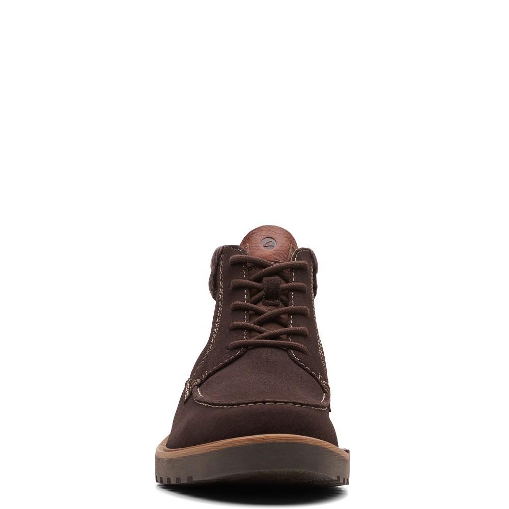 CLARKS</br>Ανδρικά Μποτάκια Καφέ Suede BARNES MID Clarks