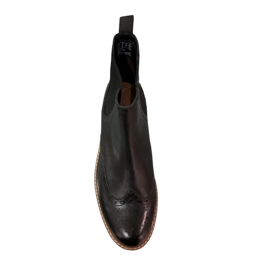 CLARKS</br>Ανδρικά Μποτάκια Μαύρο Δέρμα Chelsea BATCOMBE TOP Clarks