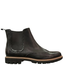 Ανδρικά Μποτάκια Μαύρο Δέρμα Chelsea BATCOMBE TOP Clarks