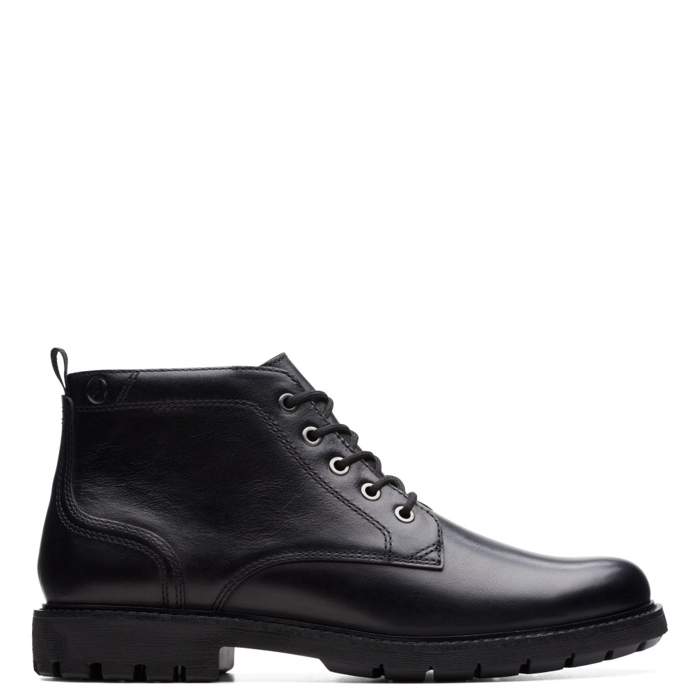 CLARKS</br>Ανδρικά Μποτάκια Μαύρο Δέρμα BATCOMBE MIX Clarks CLARKS</br>Ανδρικά Μποτάκια Μαύρο Δέρμα BATCOMBE MIX Clarks