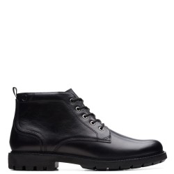 CLARKS</br>Ανδρικά Μποτάκια Μαύρο Δέρμα BATCOMBE MIX Clarks