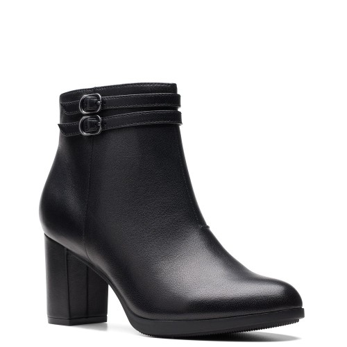 Γυναικεία Μποτάκια Μαύρο Δέρμα BAYLA LIGHT Clarks Γυναικεία Μποτάκια Μαύρο Δέρμα BAYLA LIGHT Clarks