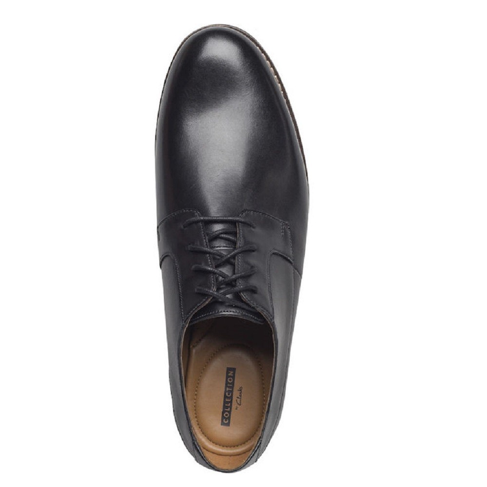 CLARKS</br>Ανδρικά Δετά Παπούτσια Μαύρο Δέρμα BECKEN PLAIN Clarks CLARKS</br>Ανδρικά Δετά Παπούτσια Μαύρο Δέρμα BECKEN PLAIN Clarks