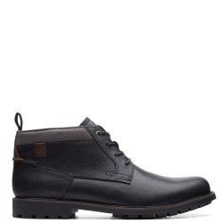Ανδρικά Μποτάκια Μαύρο Δέρμα BONZER MID Clarks