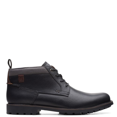 Ανδρικά Μποτάκια Μαύρο Δέρμα BONZER MID Clarks Ανδρικά Μποτάκια Μαύρο Δέρμα BONZER MID Clarks