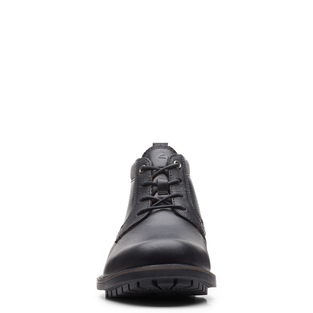CLARKS</br>Ανδρικά Μποτάκια Μαύρο Δέρμα BONZER MID Clarks