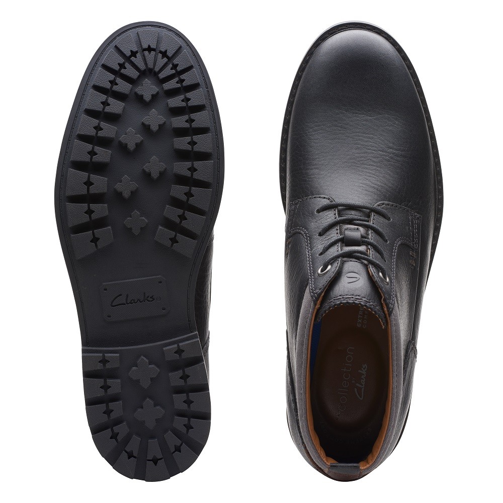 CLARKS</br>Ανδρικά Μποτάκια Μαύρο Δέρμα BONZER MID Clarks