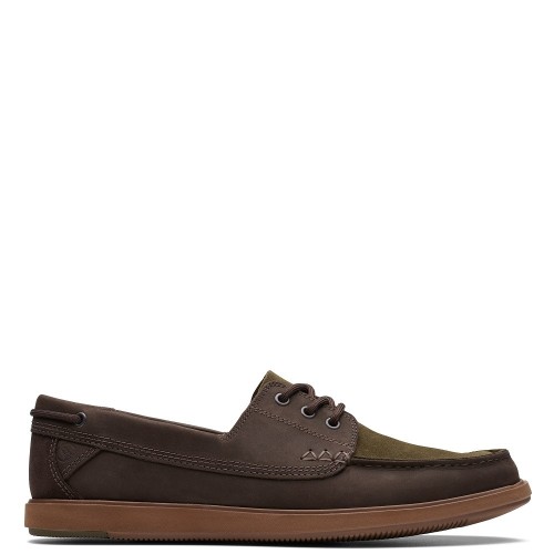 Ανδρικά Boat-shoes/Ιστιοπλοϊκά Καφέ Δέρμα Nubuck BRATTON BOAT Clarks