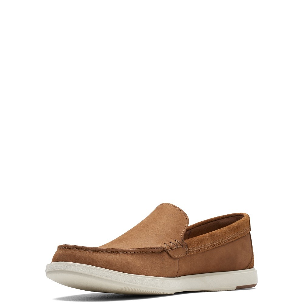 CLARKS</br>Clarks BRATTON LOAFER Ανδρικά Μοκασίνια/Loafers Ταμπά Δέρμα Nubuck 