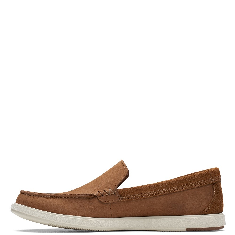 CLARKS</br>Clarks BRATTON LOAFER Ανδρικά Μοκασίνια/Loafers Ταμπά Δέρμα Nubuck 